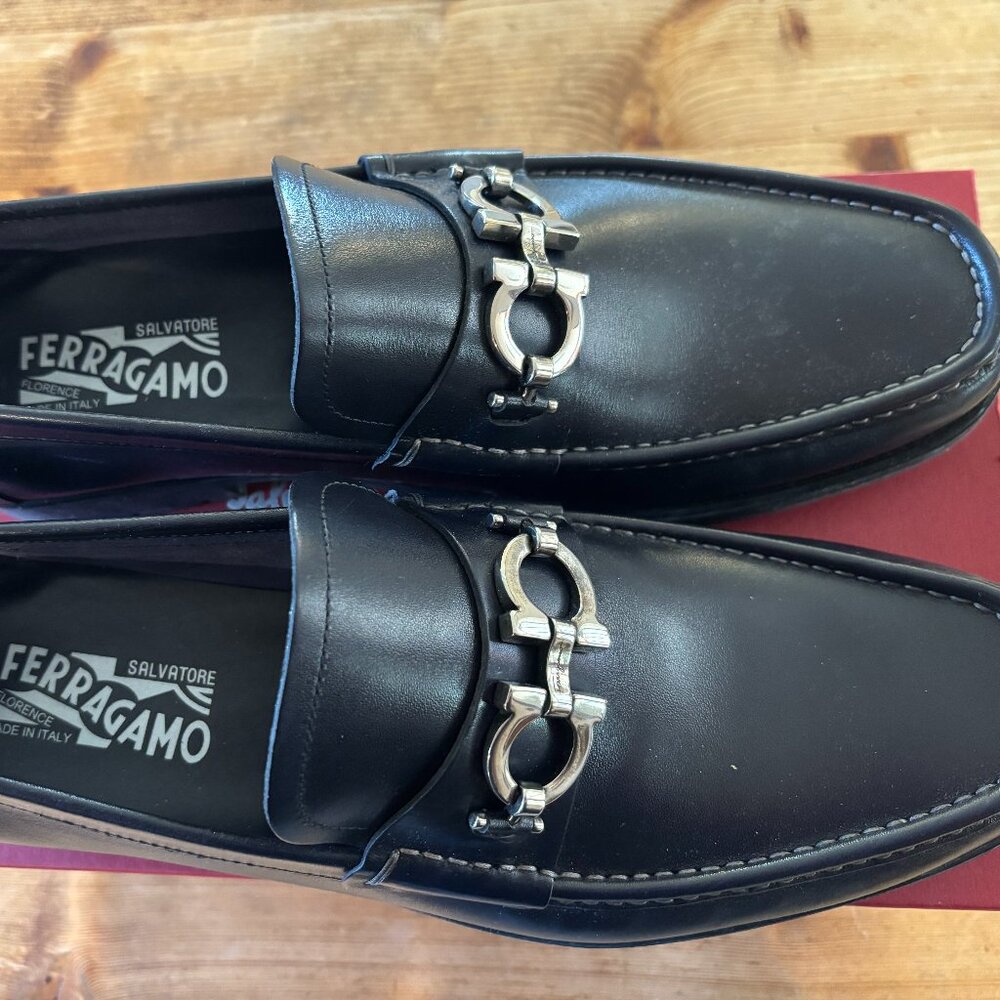 Men's Ferragamo Navy Blue Loafers